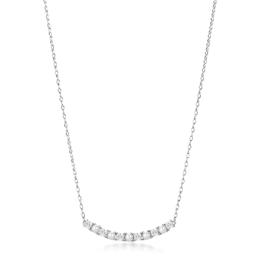 Collana girocollo Brosway Fancy argento con zirconi e perle MISURA UNICA