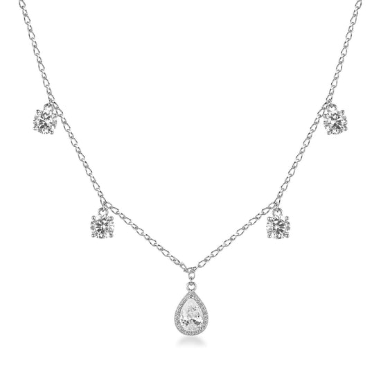 Collana Brosway Fancy in argento pendenti zirconi bianchi MISURA UNICA
