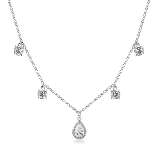 Collana Brosway Fancy in argento pendenti zirconi bianchi MISURA UNICA