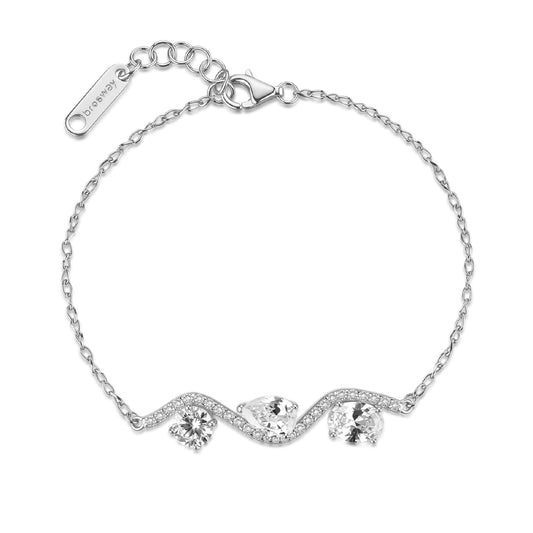Bracciale Brosway Fancy in argento zirconi taglio misto bianchi 18 cm