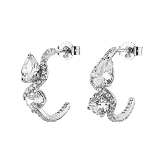 Orecchini semicerchio Brosway Fancy in argento zirconi bianchi MISURA UNICA