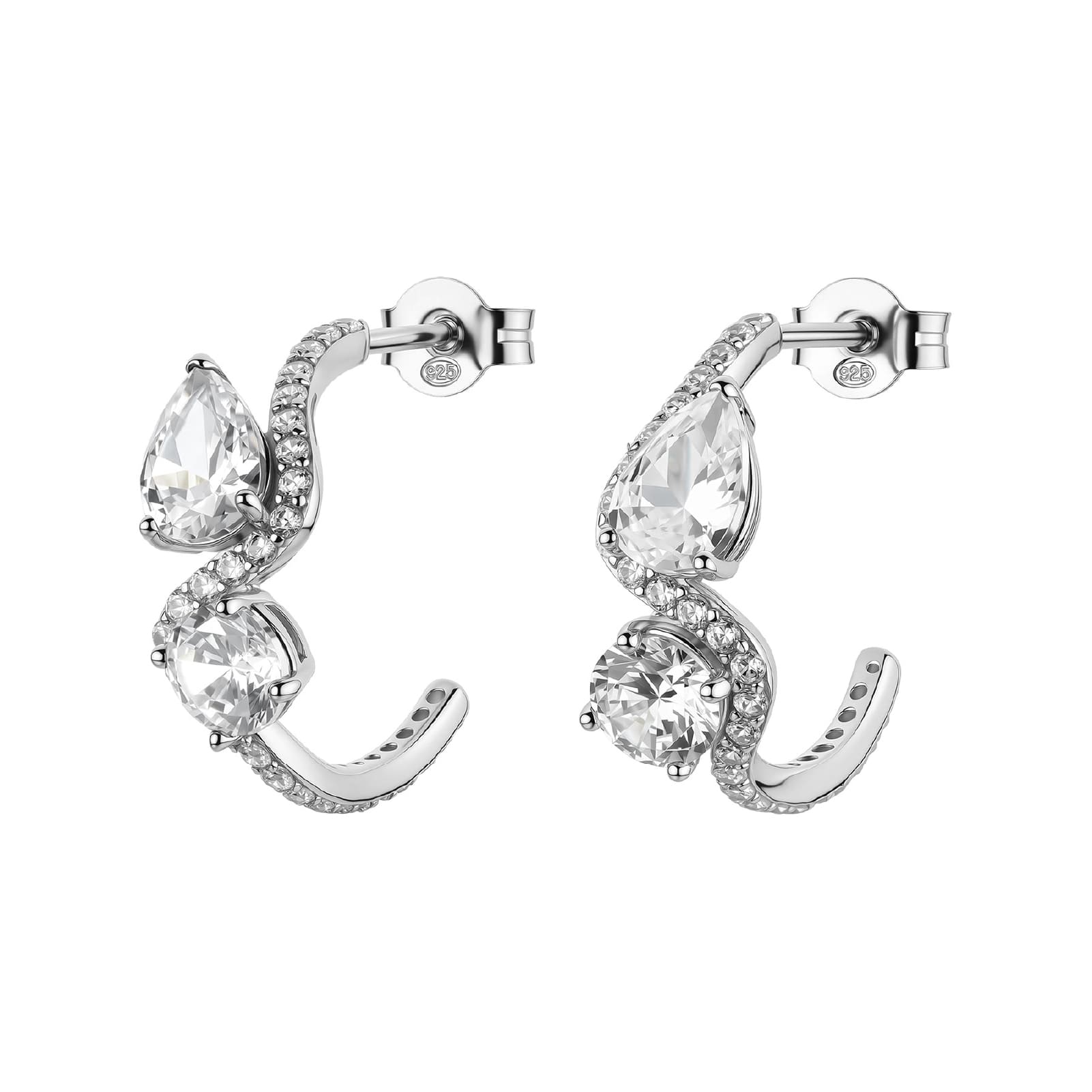 Orecchini semicerchio Brosway Fancy in argento zirconi bianchi MISURA UNICA