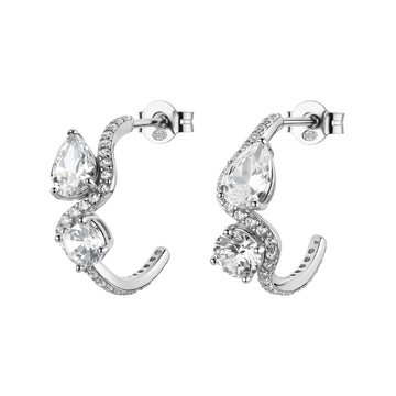 Orecchini semicerchio Brosway Fancy in argento zirconi bianchi MISURA UNICA