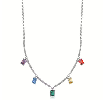 Collana con pendenti Brosway Fancy in argento e zirconi colorati BW.FJR03
