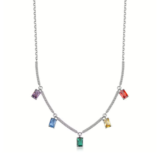 Collana con pendenti Brosway Fancy in argento e zirconi colorati BW.FJR03