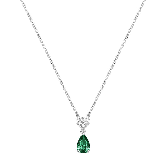 Collana con pendente Brosway Fancy in argento e zircone verde