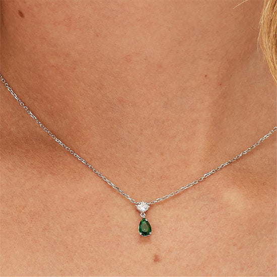 Collana con pendente Brosway Fancy in argento e zircone verde