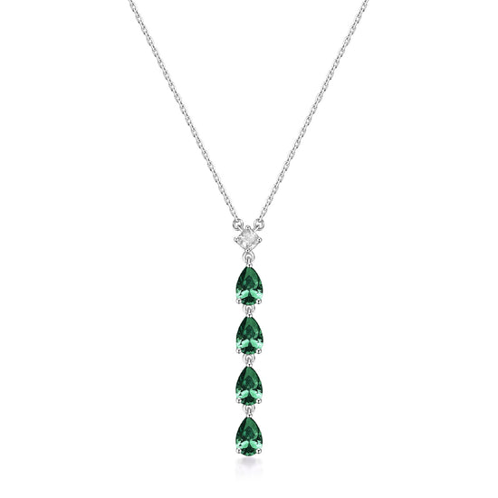 Collana con pendente Brosway Fancy in argento e zirconi verdi BW.FLG110