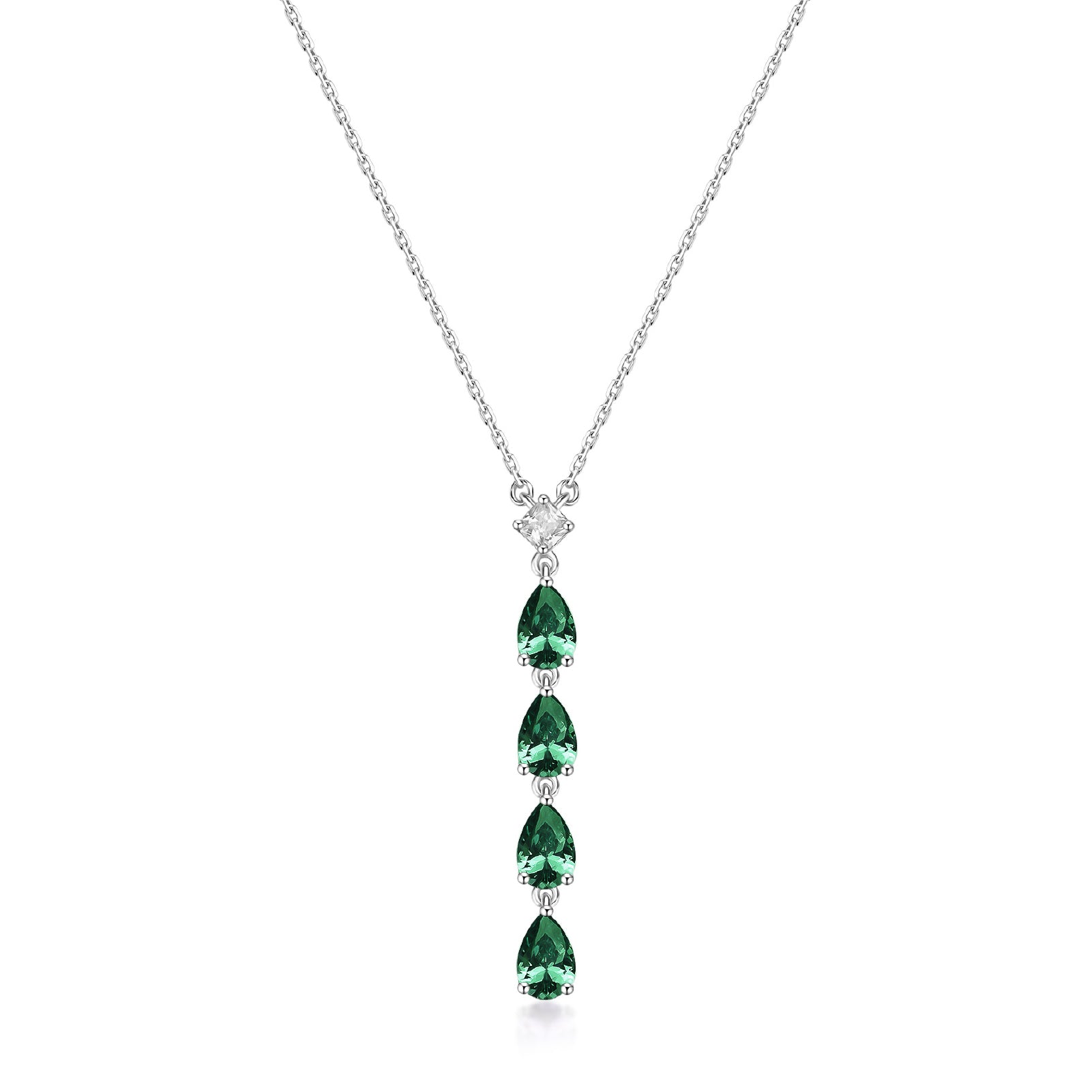Collana con pendente Brosway Fancy in argento e zirconi verdi BW.FLG110