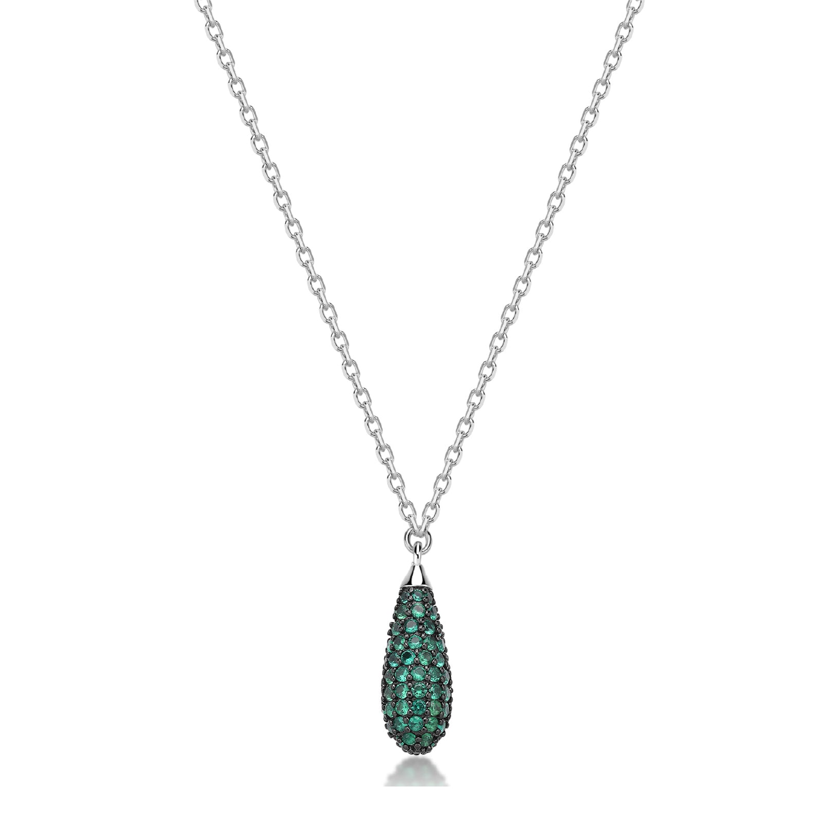 Collana con pendente Brosway Fancy in argento e zirconi verdi BW.FLG118