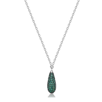 Collana con pendente Brosway Fancy in argento e zirconi verdi BW.FLG118