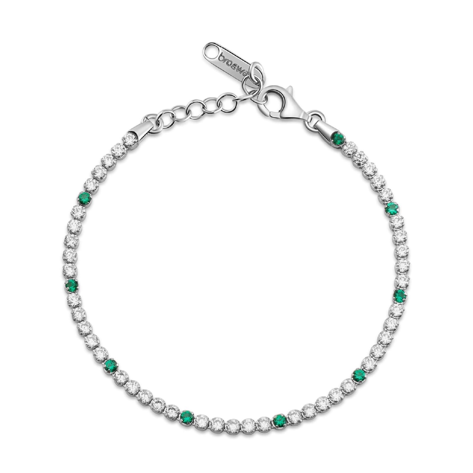 Bracciale tennis Brosway Fancy con zirconi bianchi e verdi 18 cm