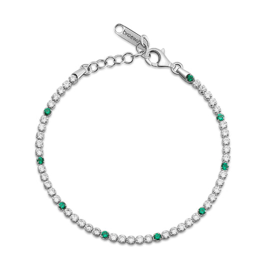 Bracciale tennis Brosway Fancy con zirconi bianchi e verdi 18 cm
