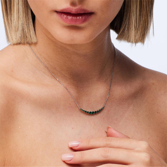 Collana Brosway Fancy in argento con zirconi verdi centrali MISURA UNICA