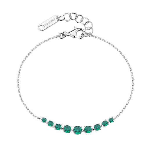 Bracciale catena Brosway Fancy argento con zirconi verdi 18 cm