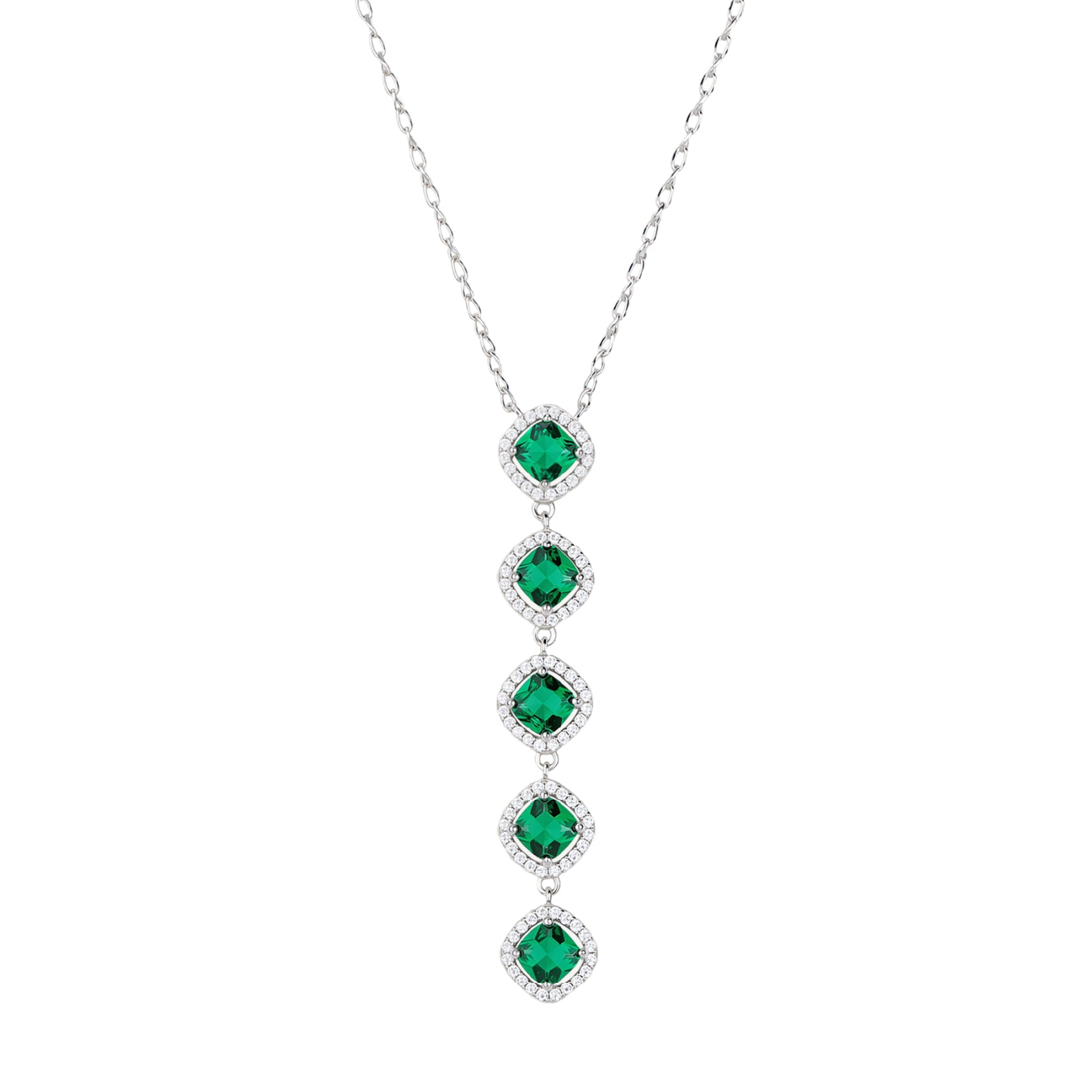 Collana Brosway Fancy argento zirconi bianchi verdi MISURA UNICA