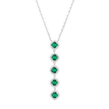 Collana Brosway Fancy argento zirconi bianchi verdi MISURA UNICA