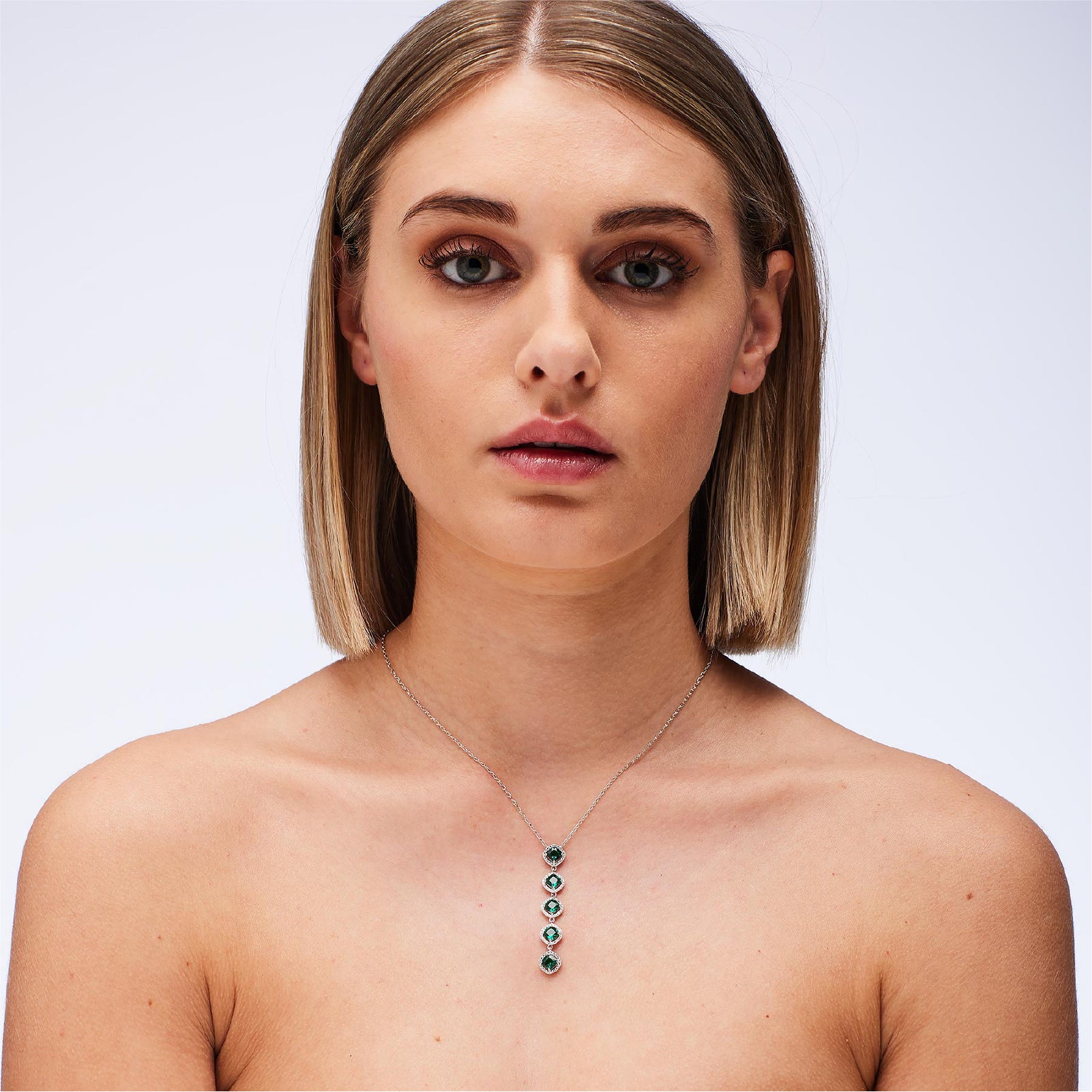 Collana Brosway Fancy argento zirconi bianchi verdi MISURA UNICA
