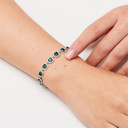 Bracciale Brosway Fancy in argento con zirconi verdi 18 cm