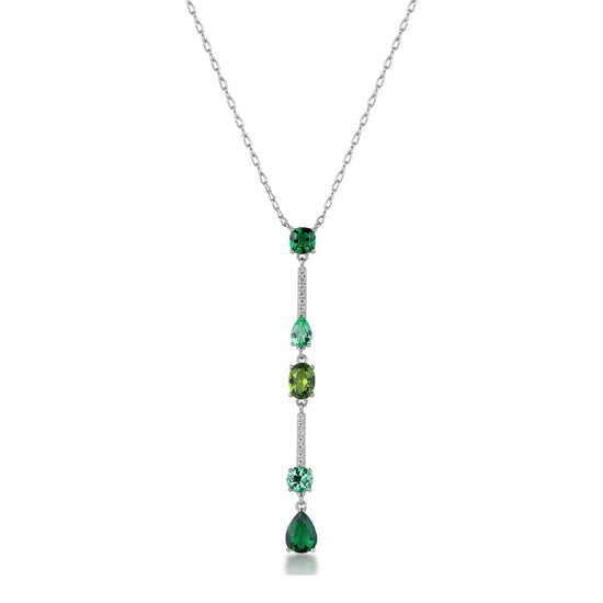 Collana Brosway Fancy in argento con zirconi bianchi e verdi MISURA UNICA