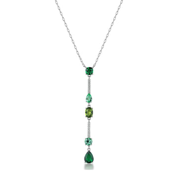 Collana Brosway Fancy in argento con zirconi bianchi e verdi MISURA UNICA