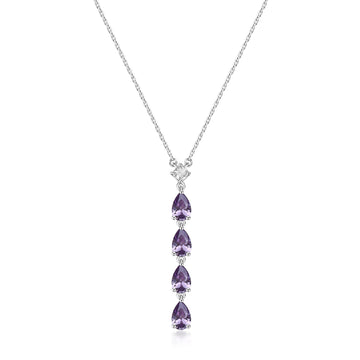 Collana con pendente Brosway Fancy in argento e zirconi viola BW.FMP112