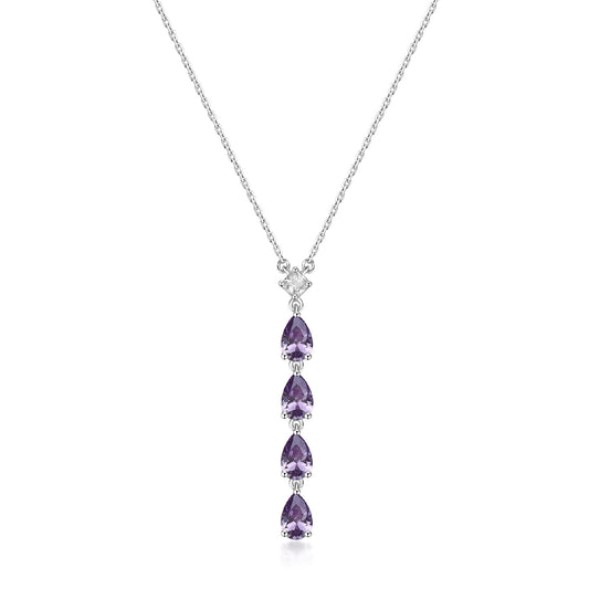 Collana con pendente Brosway Fancy in argento e zirconi viola BW.FMP112