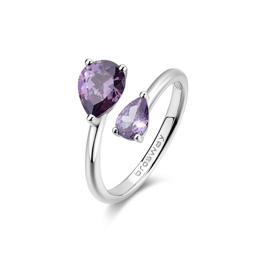 Anello Brosway Fancy in argento rodiato con zirconi viola BW.FMP116