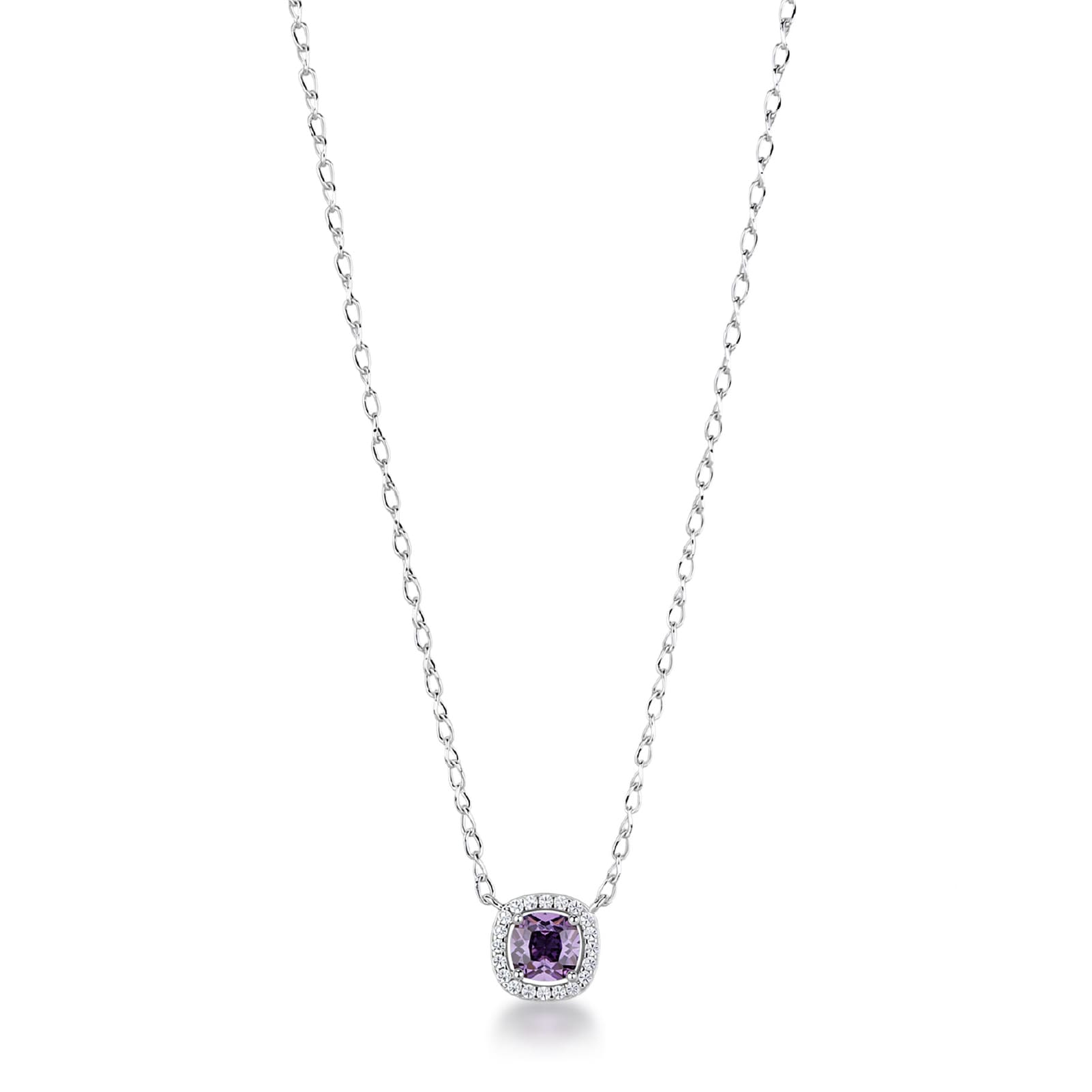 Collana Brosway Fancy in argento con zircone viola pendente MISURA UNICA