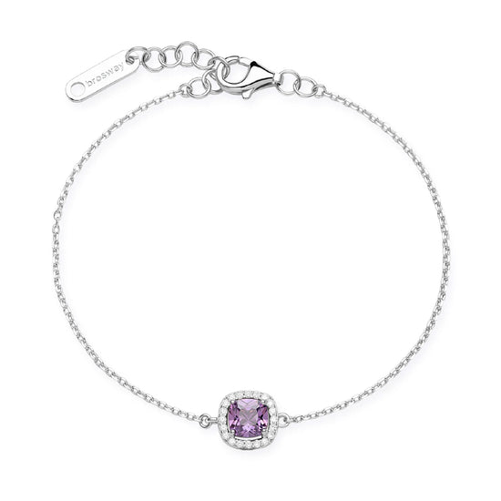 Bracciale Brosway Fancy in argento con zirconi viola e bianco 18 cm