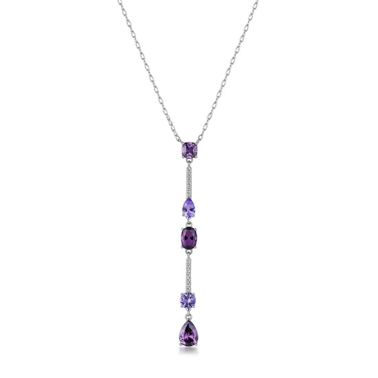 Collana Brosway Fancy in argento con zirconi bianchi e viola MISURA UNICA