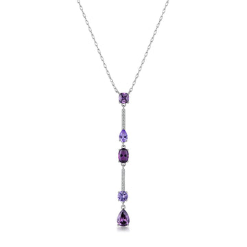 Collana Brosway Fancy in argento con zirconi bianchi e viola MISURA UNICA