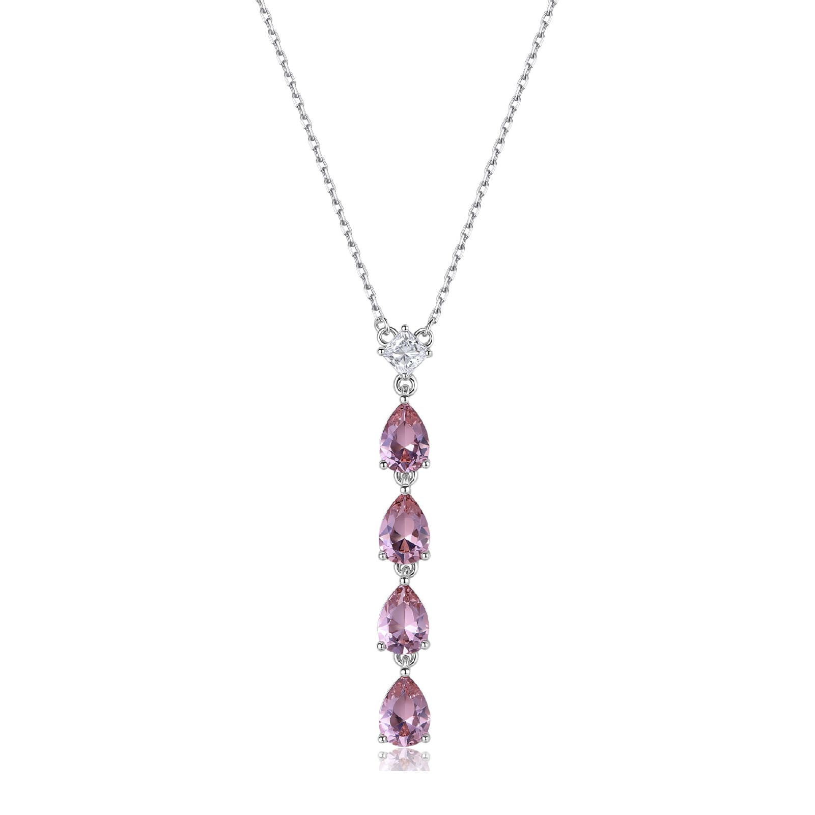 Collana Brosway Fancy in argento con zirconi rosa a cascata MISURA UNICA