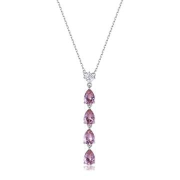 Collana Brosway Fancy in argento con zirconi rosa a cascata MISURA UNICA