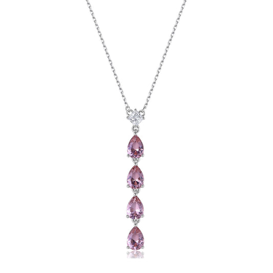 Collana Brosway Fancy in argento con zirconi rosa a cascata MISURA UNICA