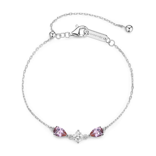 Bracciale Brosway Fancy in argento rodiato con zirconi rosa 18,5 cm