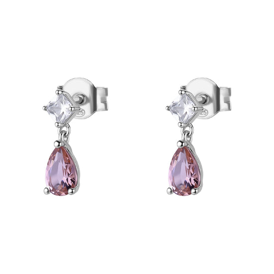 Orecchini pendenti Brosway Fancy in argento zirconi rosa MISURA UNICA