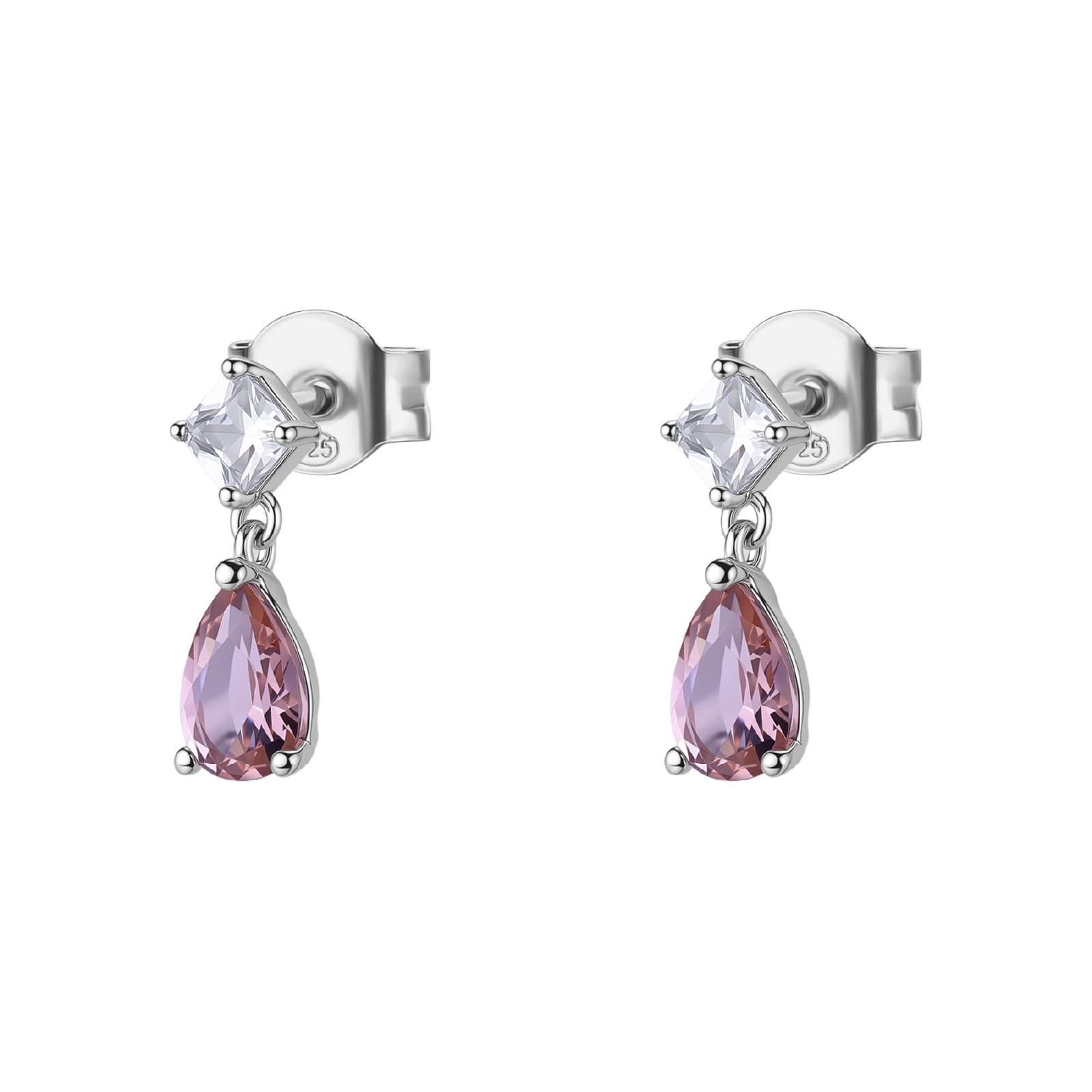 Orecchini pendenti Brosway Fancy in argento zirconi rosa MISURA UNICA