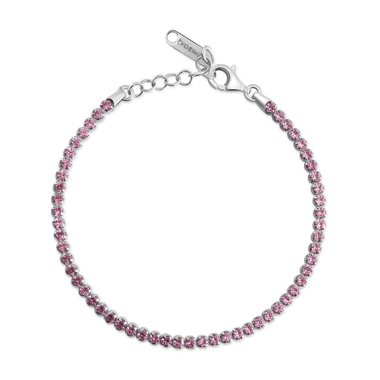 Bracciale tennis Brosway Fancy in argento con zirconi rosa 18 cm
