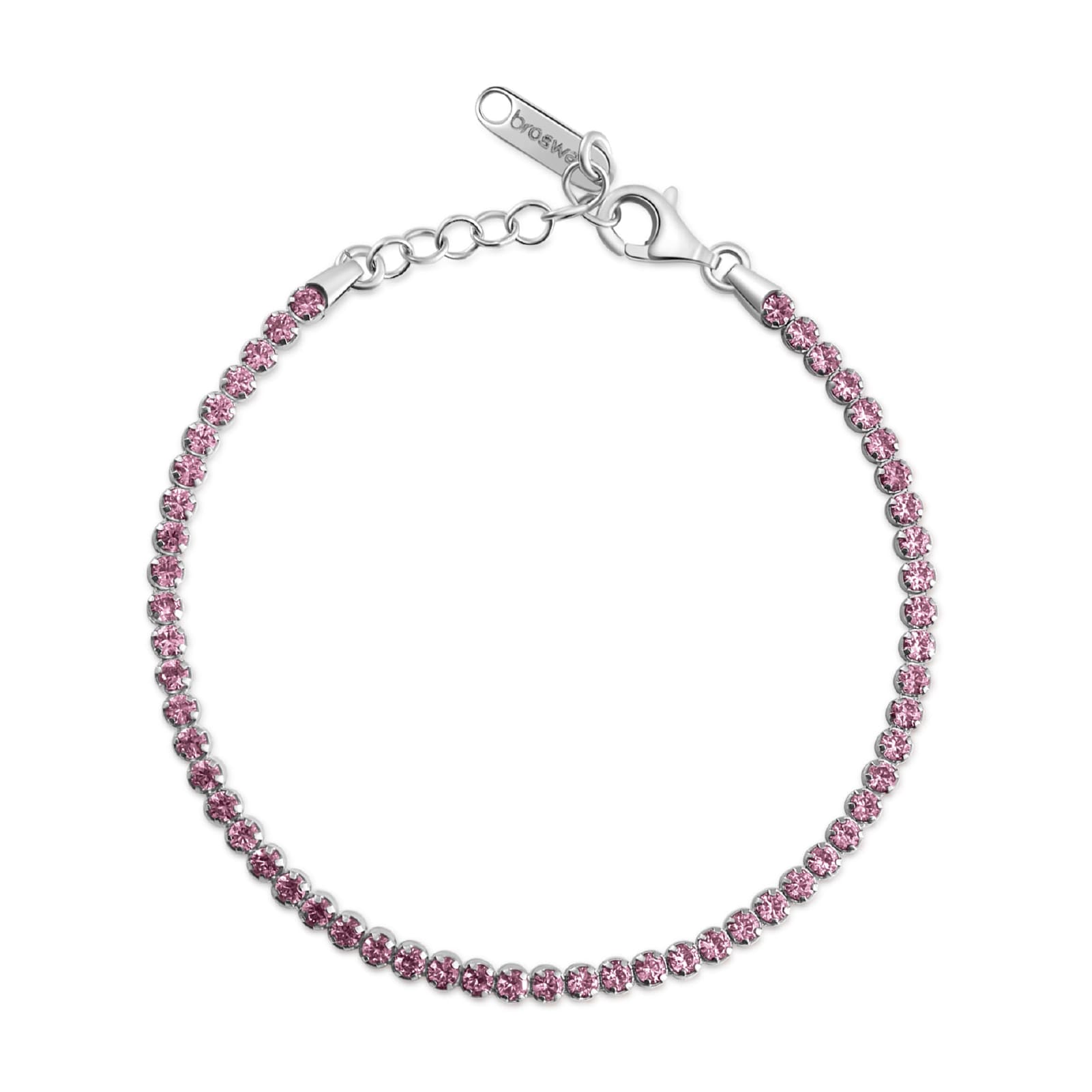 Bracciale tennis Brosway Fancy in argento con zirconi rosa 18 cm