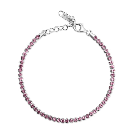Bracciale tennis Brosway Fancy in argento con zirconi rosa 18 cm