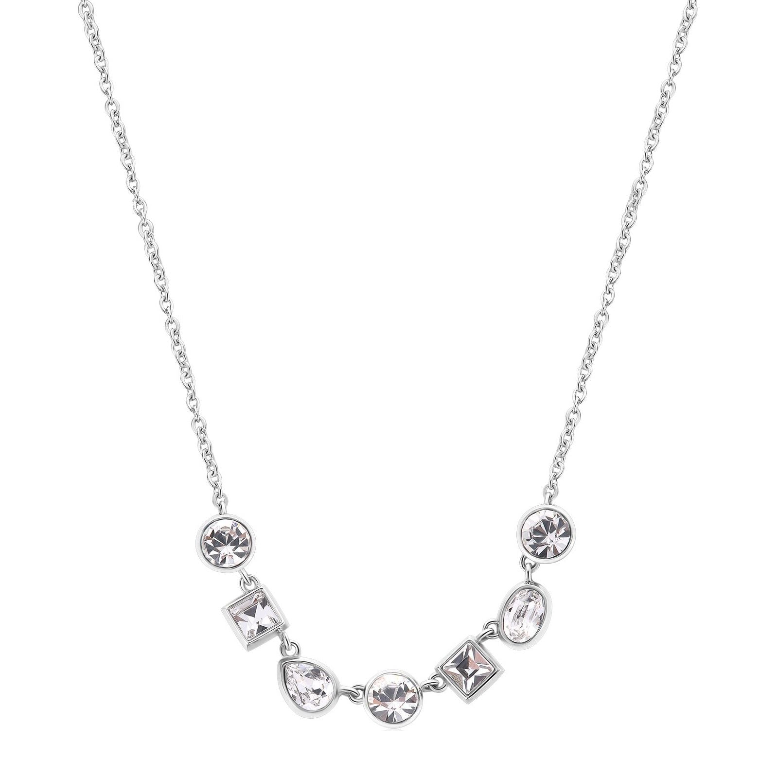Collana donna Brosway Symphonia in acciaio con cristalli bianchi diversi BYM161-1