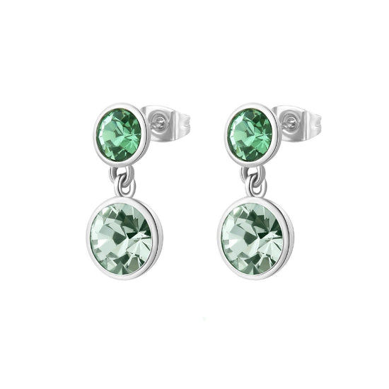 Orecchini pendenti donna Brosway Symphonia in acciaio due cristalli verdi BYM175-1