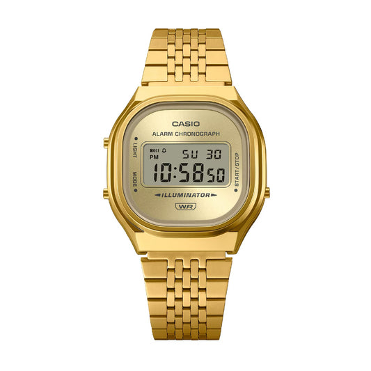 Orologio digitale Casio Vintage quadrante e cinturino color oro MISURA UNICA
