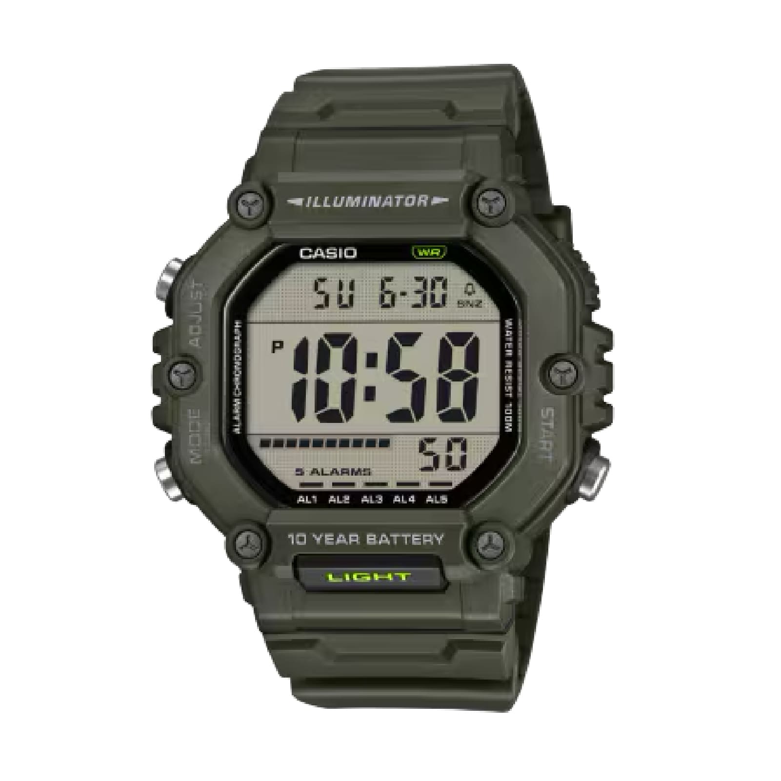 Orologio digitale Casio Timeless con cinturino extra-lungo MISURA UNICA