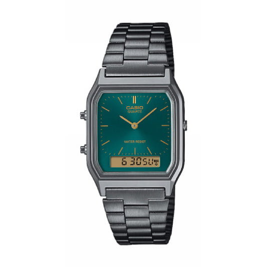 Orologio analogico e digitale Casio Vintage grigio e verde CA.AQ230EGG3AEF