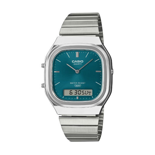 Orologio analogico-digitale Casio Vintage azzurro da donna MISURA UNICA