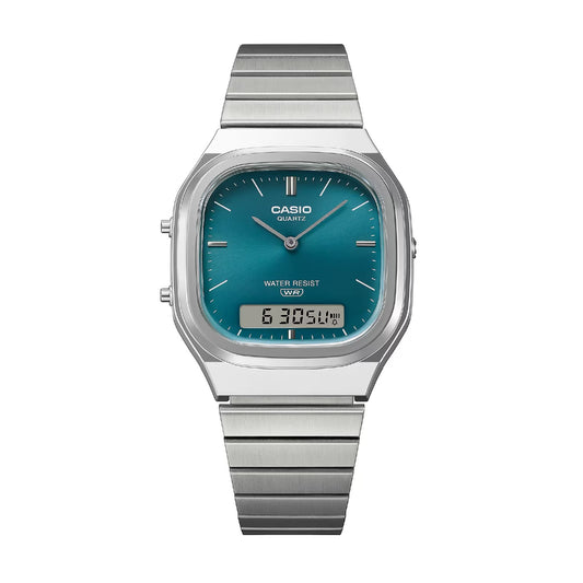 Orologio analogico-digitale Casio Vintage azzurro da donna MISURA UNICA
