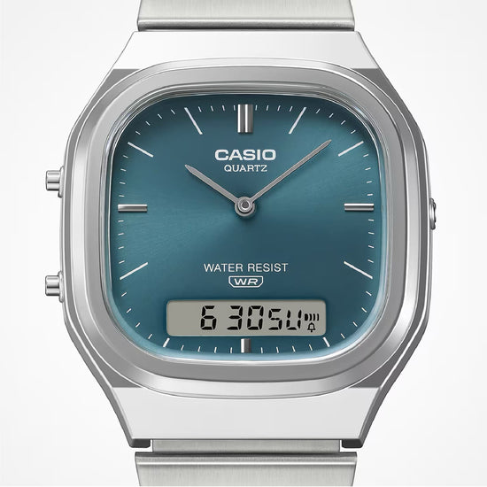 Orologio analogico-digitale Casio Vintage azzurro da donna MISURA UNICA