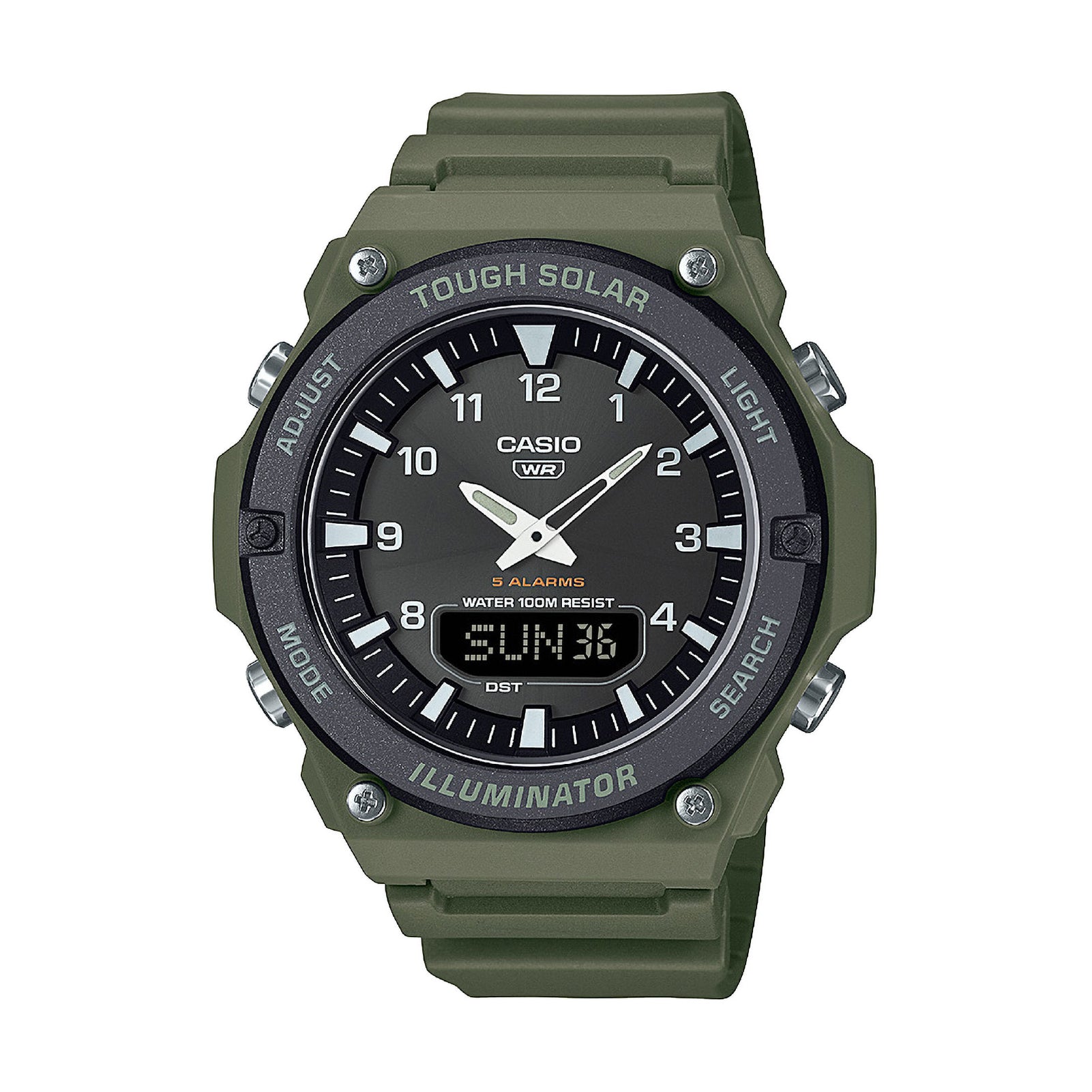 Orologio Casio solo tempo in resina verde militare e nero MISURA UNICA